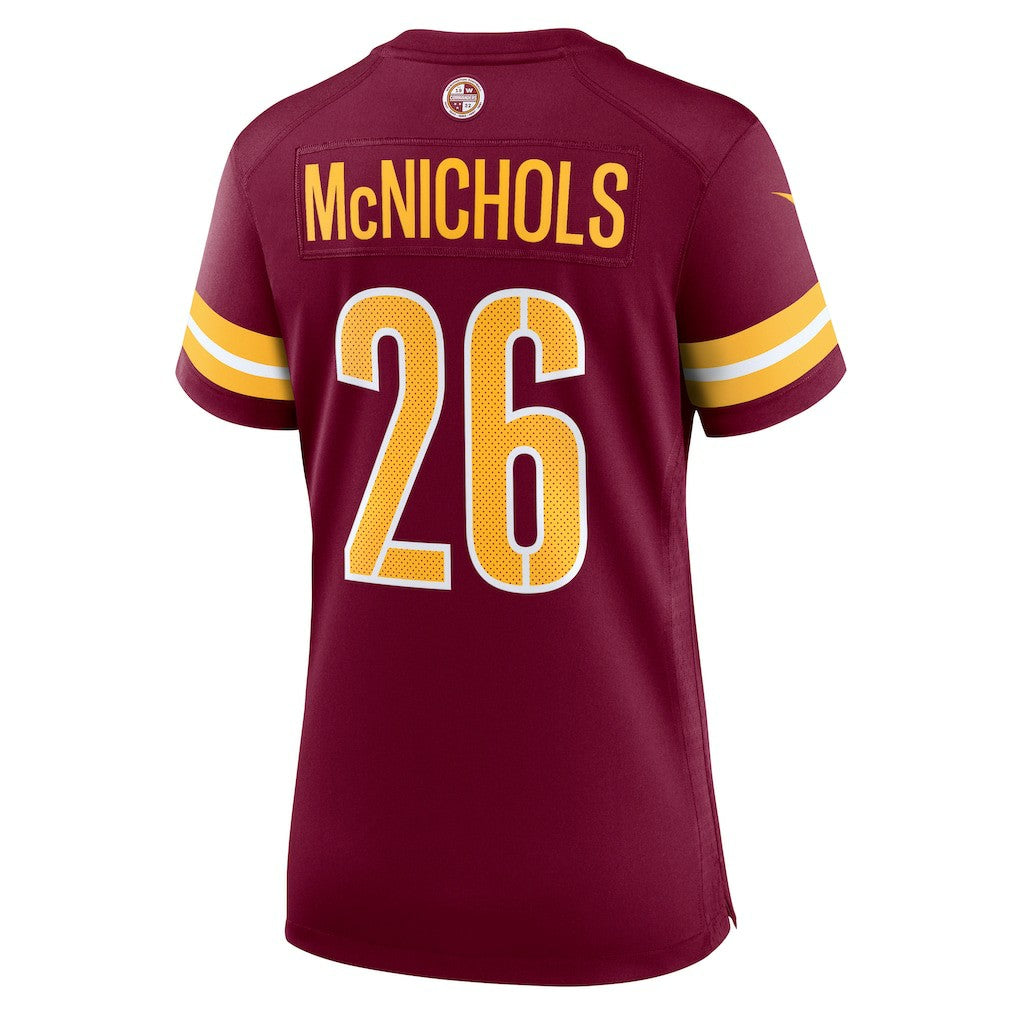 Jeremy McNichols Washington Commanders Women's Team Game Jersey - Burgundy - Nike