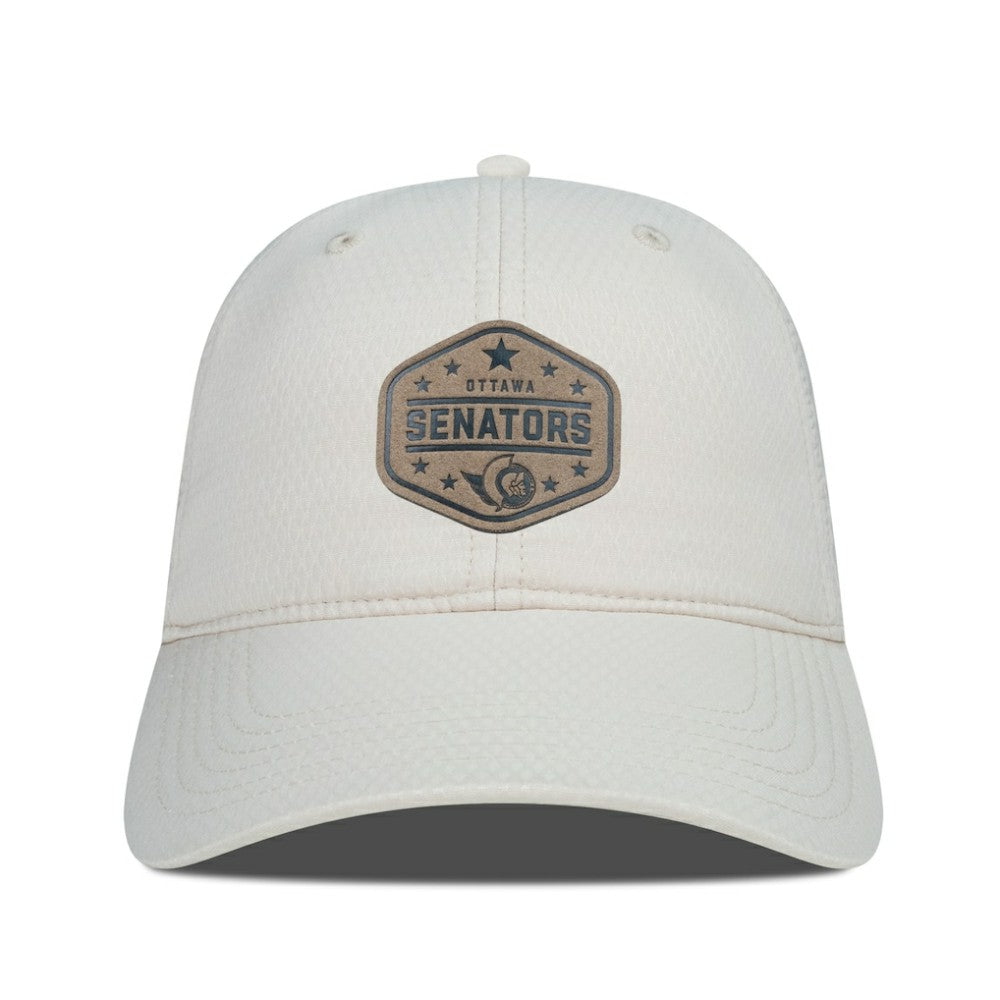 Ottawa Senators Men's Levelwear Faux Leather Patch Unstructured Adjustable Hat - Cream | NHL discount