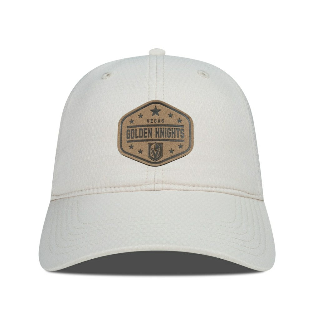 Vegas Golden Knights Men's Levelwear Faux Leather Patch Unstructured Adjustable Hat - Cream | NHL sale