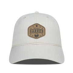 Buffalo Sabres Men's Levelwear Faux Leather Patch Unstructured Adjustable Hat - Cream | NHL on sale