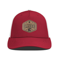 Calgary Flames Men's Levelwear Faux Leather Patch Structured Adjustable Hat - Red | NHL discount