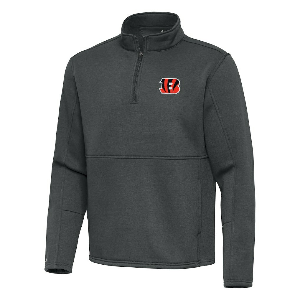 Cincinnati Bengals Antigua Twist Quarter-Zip Pullover Jacket - Pewter - NFL