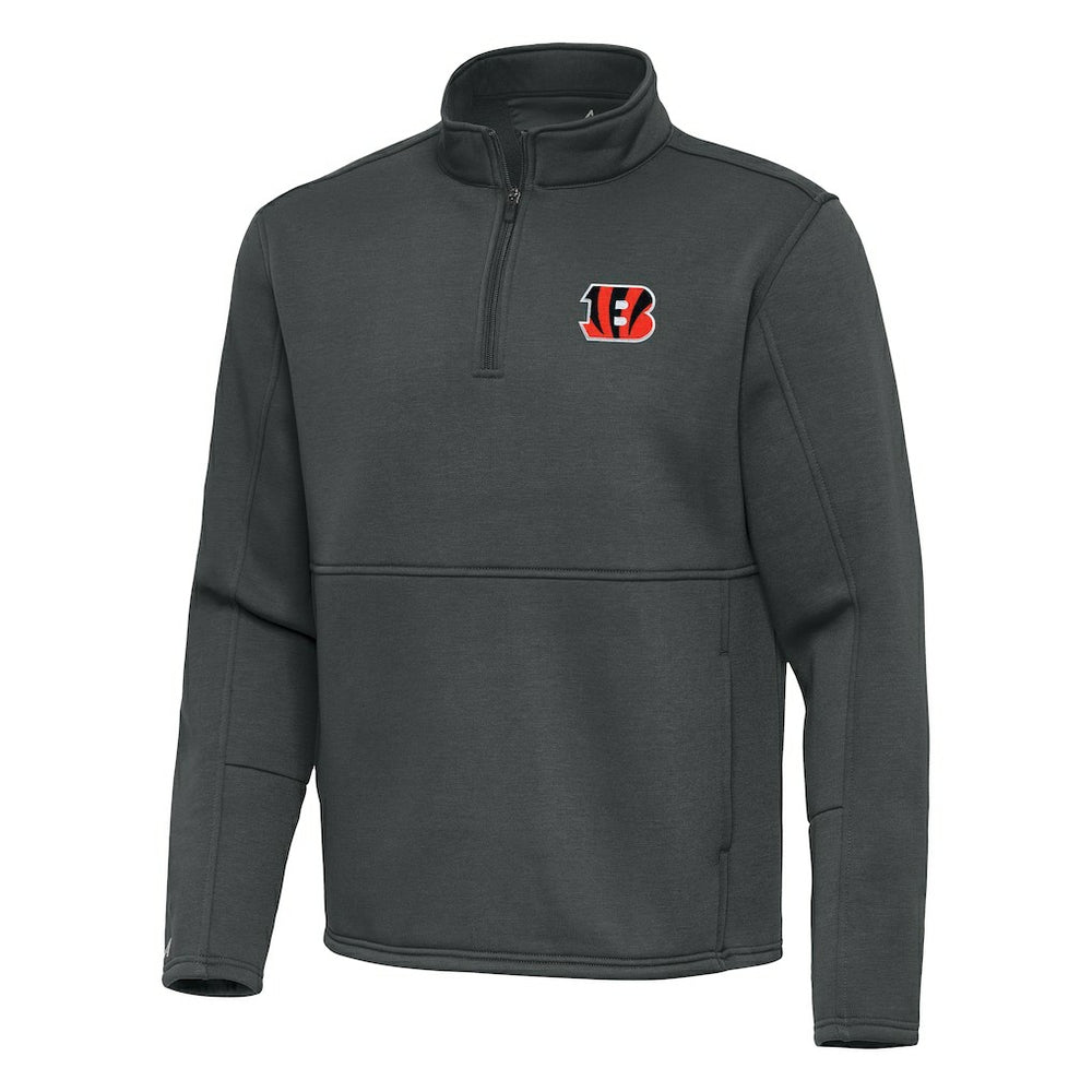 Cincinnati Bengals Antigua Twist Quarter-Zip Pullover Jacket - Pewter - NFL