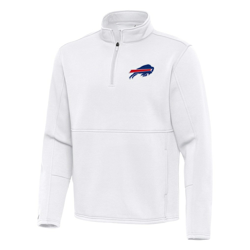 Buffalo Bills Antigua Twist Quarter-Zip Pullover Jacket - White - NFL
