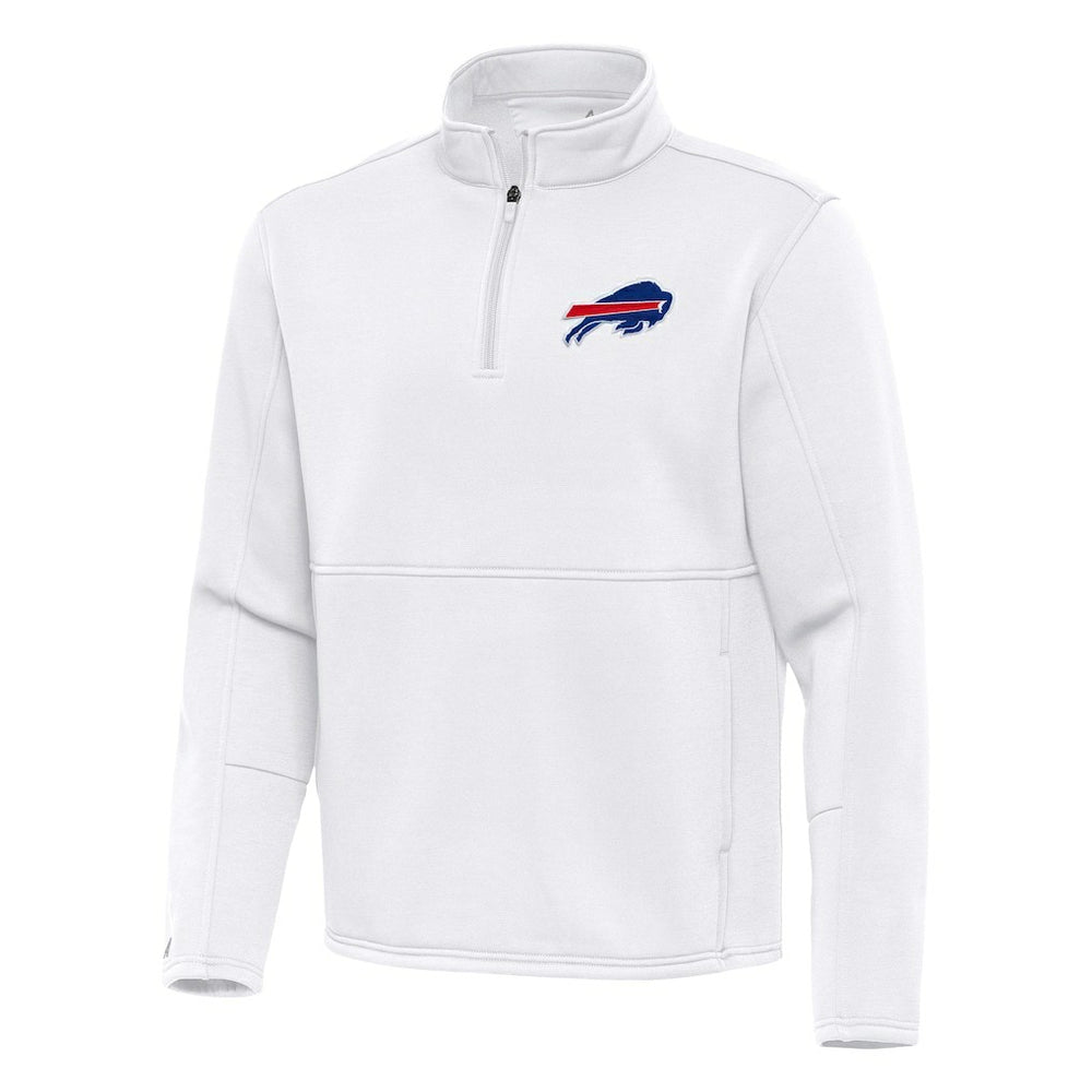 Buffalo Bills Antigua Twist Quarter-Zip Pullover Jacket - White - NFL