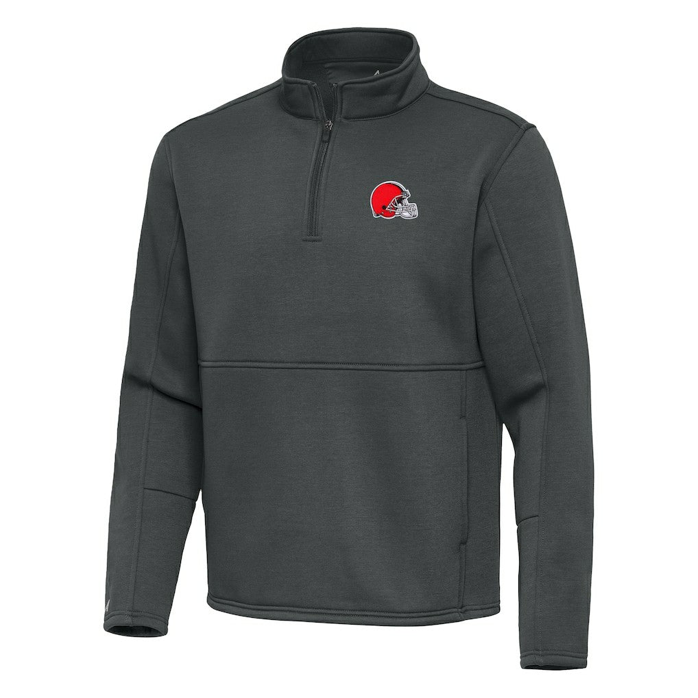 Cleveland Browns Antigua Twist Quarter-Zip Pullover Jacket - Pewter - NFL