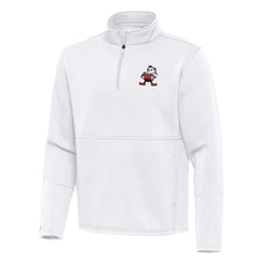 Cleveland Browns Antigua Twist Quarter-Zip Pullover Jacket - White - NFL