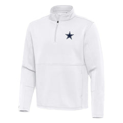Dallas Cowboys Antigua Twist Quarter-Zip Pullover Jacket - White - NFL