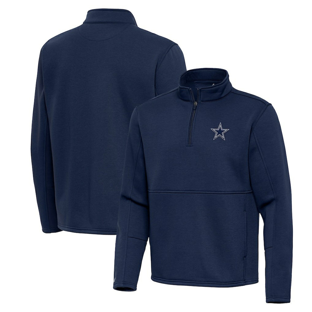 Dallas Cowboys Antigua Twist Quarter-Zip Pullover Jacket - Navy - NFL
