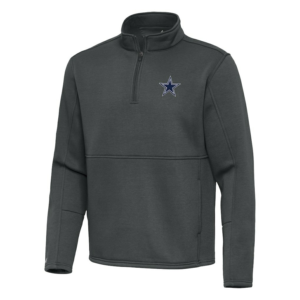 Dallas Cowboys Antigua Twist Quarter-Zip Pullover Jacket - Pewter - NFL