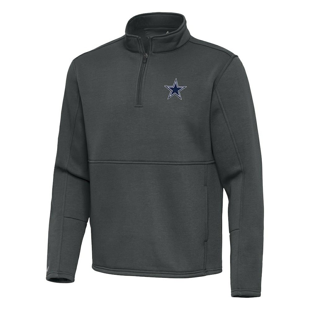Dallas Cowboys Antigua Twist Quarter-Zip Pullover Jacket - Pewter - NFL