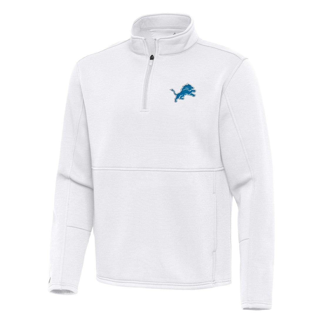 Detroit Lions Antigua Twist Quarter-Zip Pullover Jacket - White - NFL