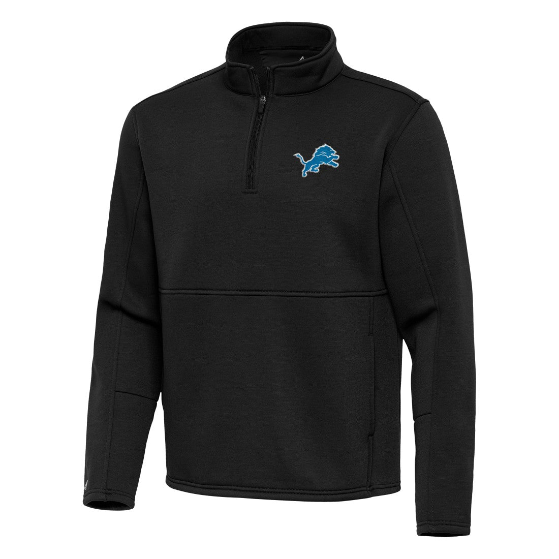 Detroit Lions Antigua Twist Quarter-Zip Pullover Jacket - Black - NFL