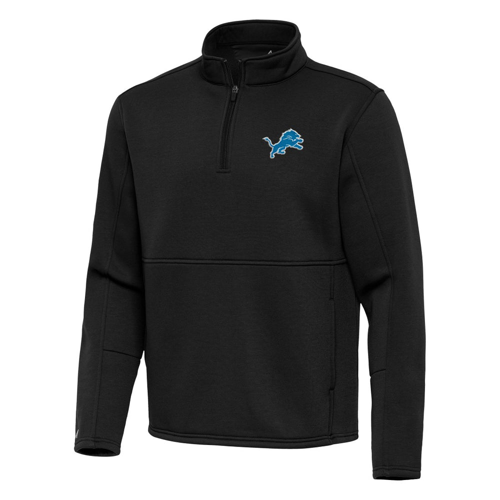 Detroit Lions Antigua Twist Quarter-Zip Pullover Jacket - Black - NFL