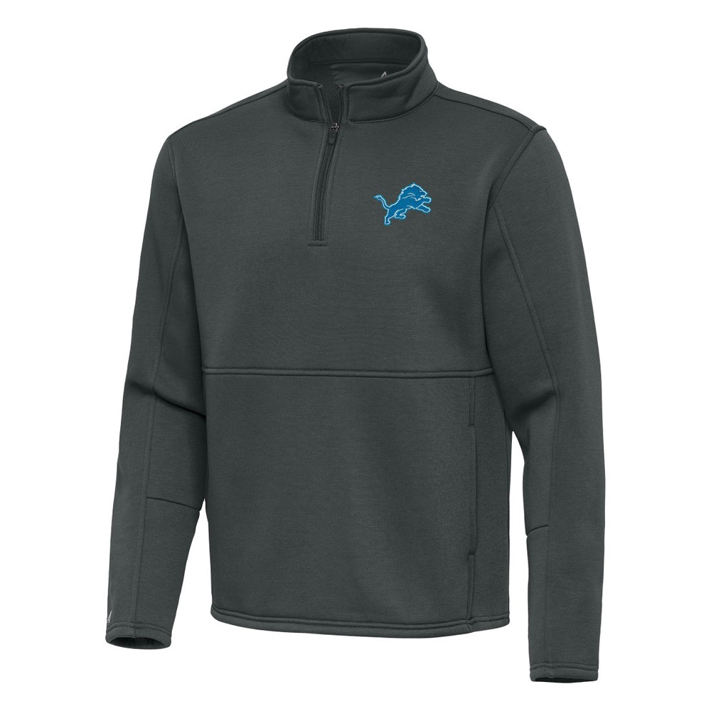 Detroit Lions Antigua Twist Quarter-Zip Pullover Jacket - Pewter - NFL