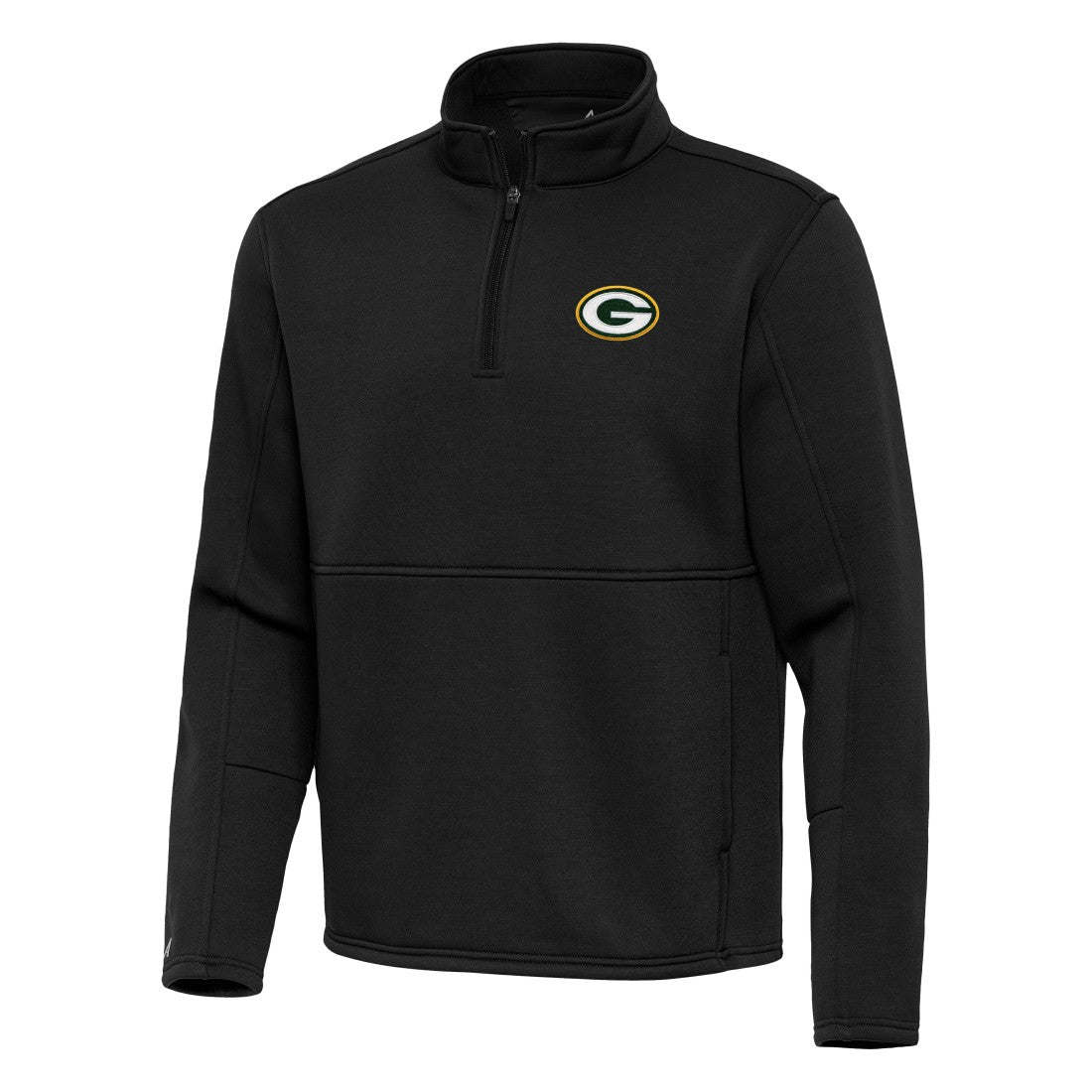 Green Bay Packers Antigua Twist Quarter-Zip Pullover Jacket - Black - NFL