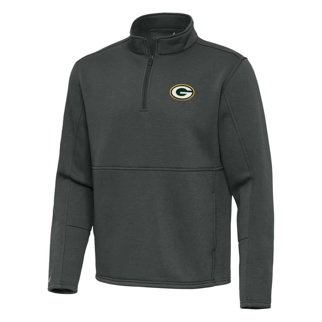 Green Bay Packers Antigua Twist Quarter-Zip Pullover Jacket - Pewter - NFL