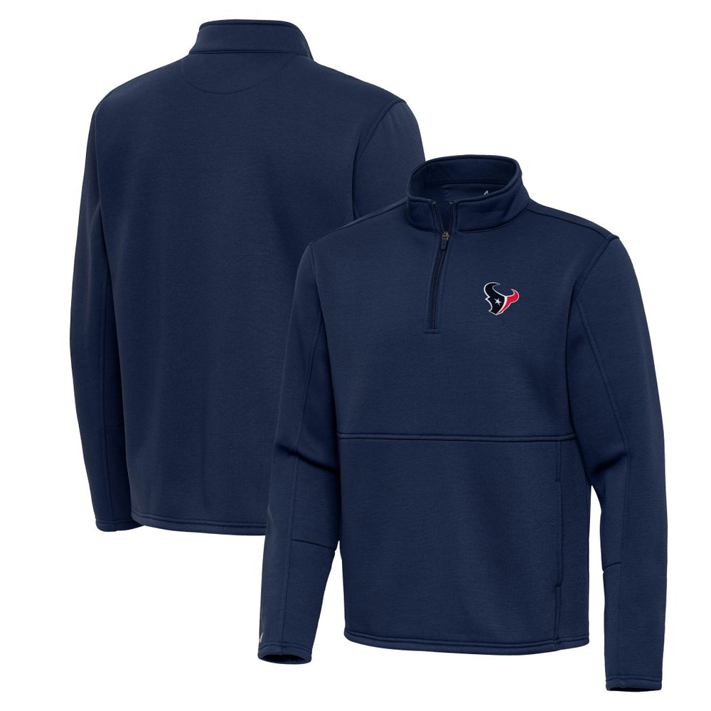 Houston Texans Antigua Twist Quarter-Zip Pullover Jacket - Navy - NFL