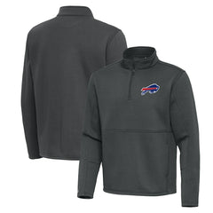 Buffalo Bills Antigua Twist Quarter-Zip Pullover Jacket - Pewter - NFL