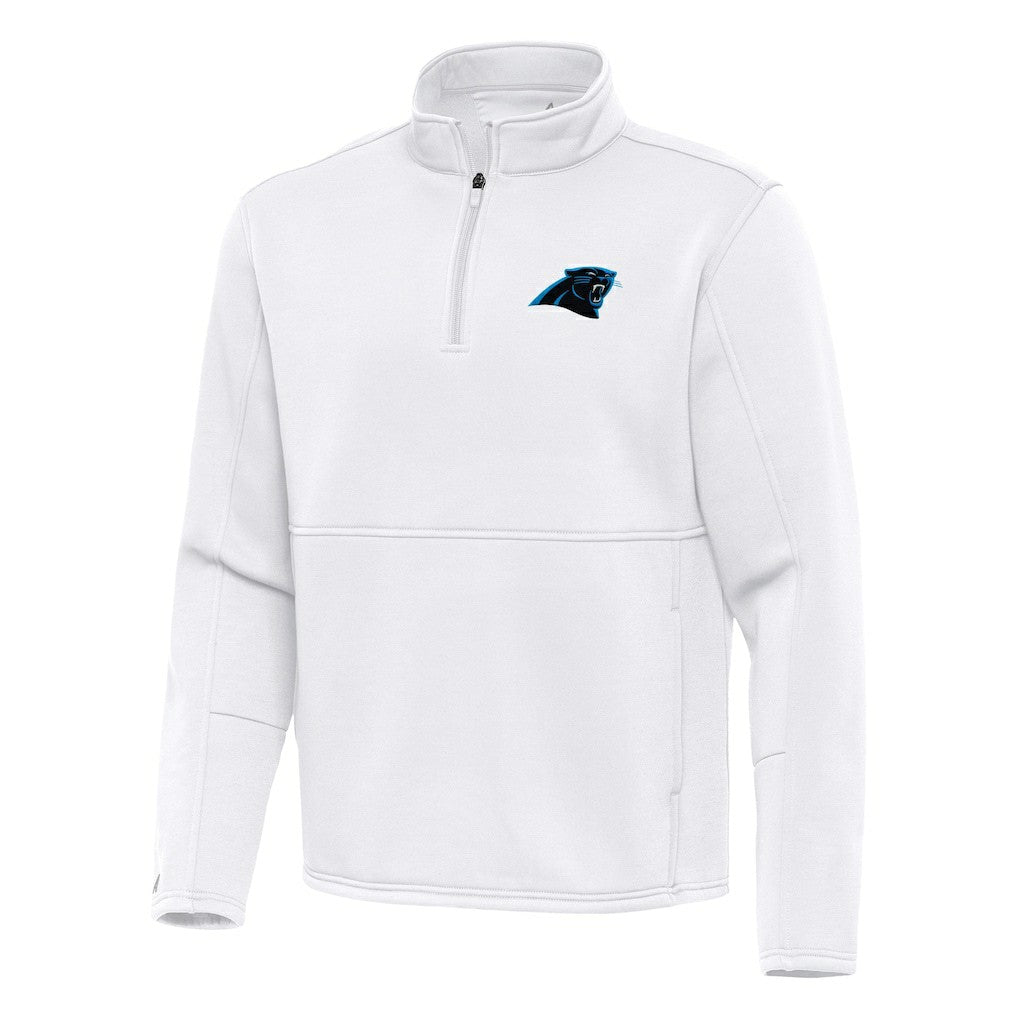 Carolina Panthers Antigua Twist Quarter-Zip Pullover Jacket - White - NFL