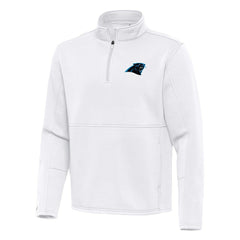Carolina Panthers Antigua Twist Quarter-Zip Pullover Jacket - White - NFL