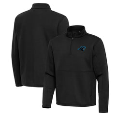 Carolina Panthers Antigua Twist Quarter-Zip Pullover Jacket - Black - NFL