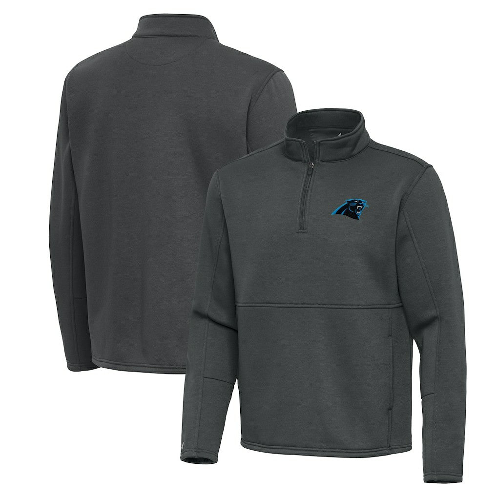 Carolina Panthers Antigua Twist Quarter-Zip Pullover Jacket - Pewter - NFL