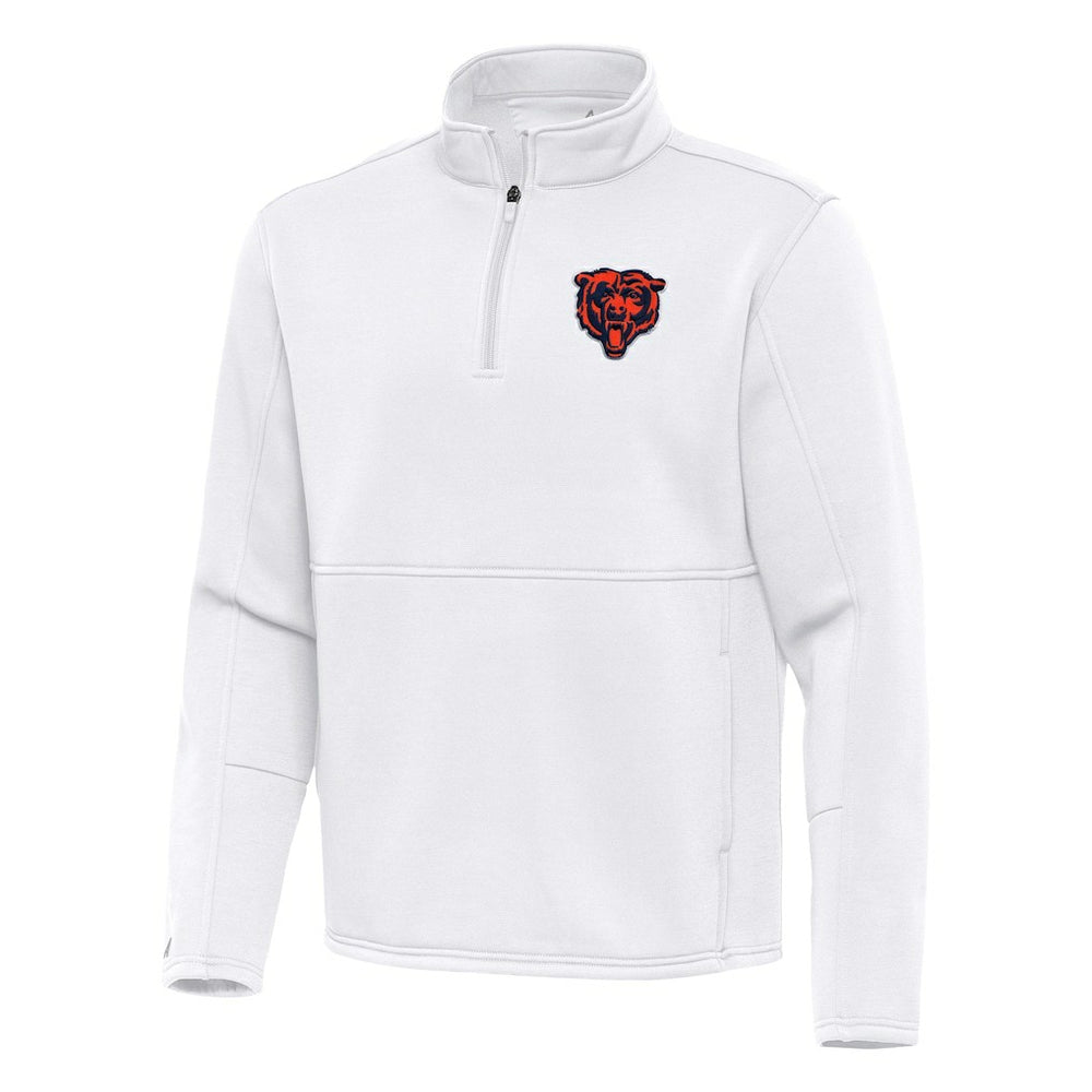 Chicago Bears Antigua Twist Quarter-Zip Pullover Jacket - White - NFL