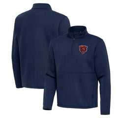 Chicago Bears Antigua Twist Quarter-Zip Pullover Jacket - Navy - NFL