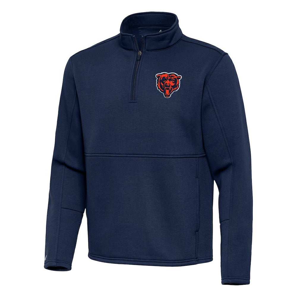 Chicago Bears Antigua Twist Quarter-Zip Pullover Jacket - Navy - NFL