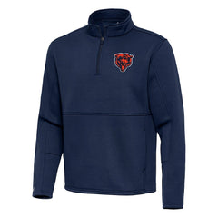 Chicago Bears Antigua Twist Quarter-Zip Pullover Jacket - Navy - NFL