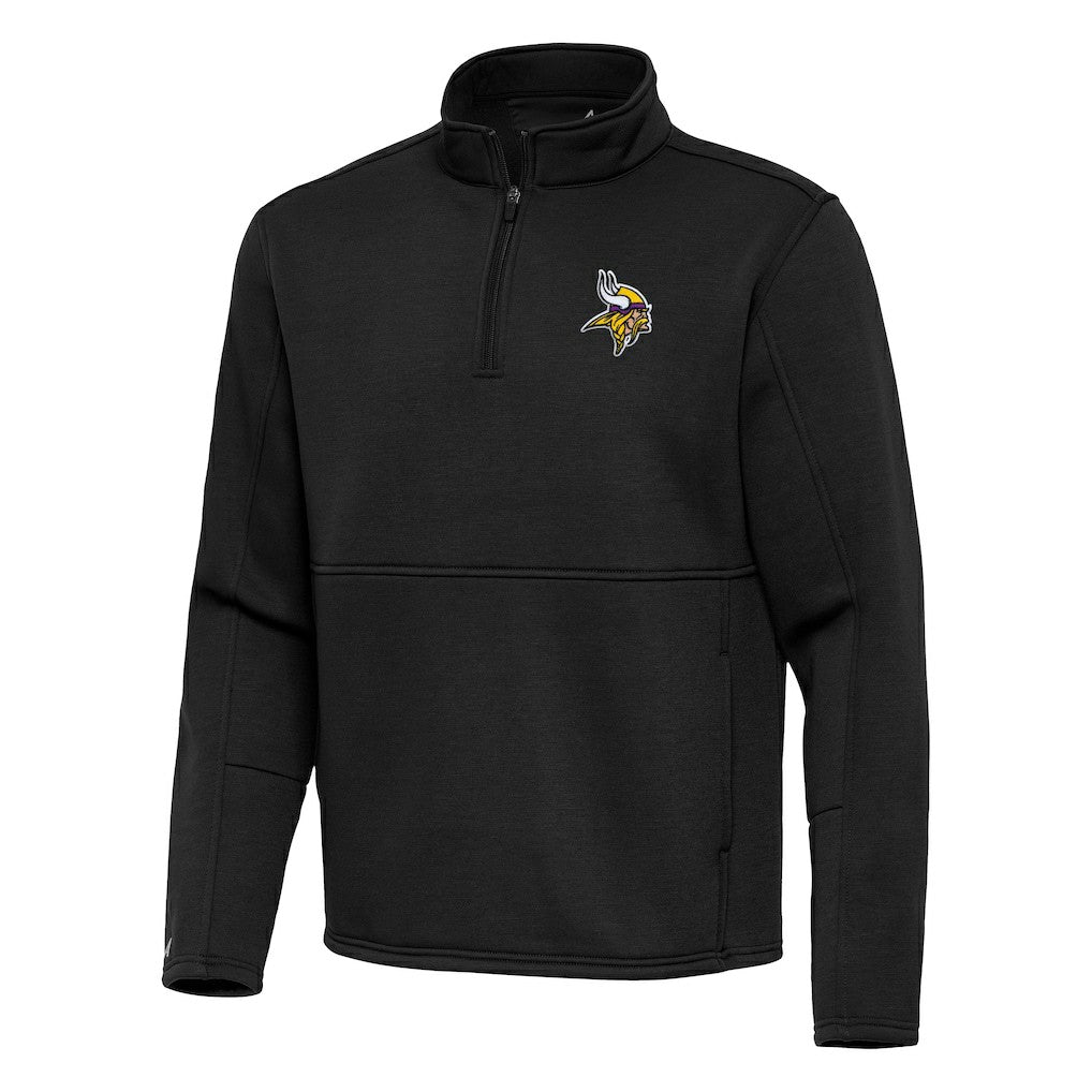 Minnesota Vikings Antigua Twist Quarter-Zip Pullover Jacket - Black - NFL