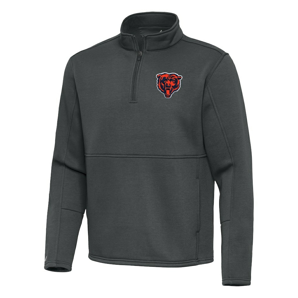 Chicago Bears Antigua Twist Quarter-Zip Pullover Jacket - Pewter - NFL