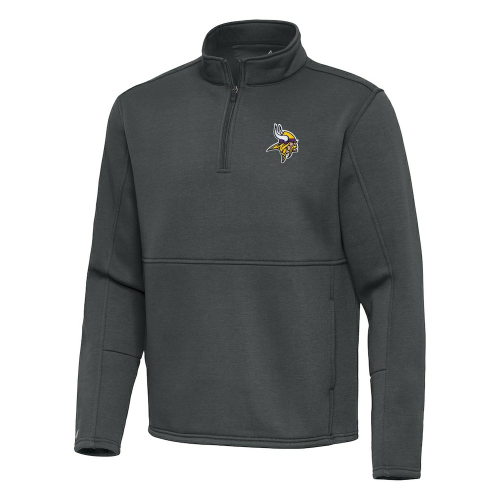 Minnesota Vikings Antigua Twist Quarter-Zip Pullover Jacket - Pewter - NFL