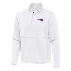 New England Patriots Antigua Twist Quarter-Zip Pullover Jacket - White - NFL
