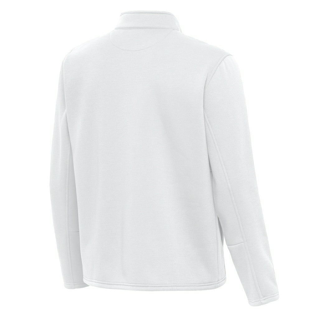 New England Patriots Antigua Twist Quarter-Zip Pullover Jacket - White - NFL