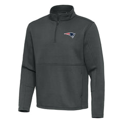 New England Patriots Antigua Twist Quarter-Zip Pullover Jacket - Pewter - NFL