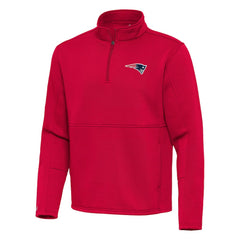 New England Patriots Antigua Twist Quarter-Zip Pullover Jacket - Red - NFL