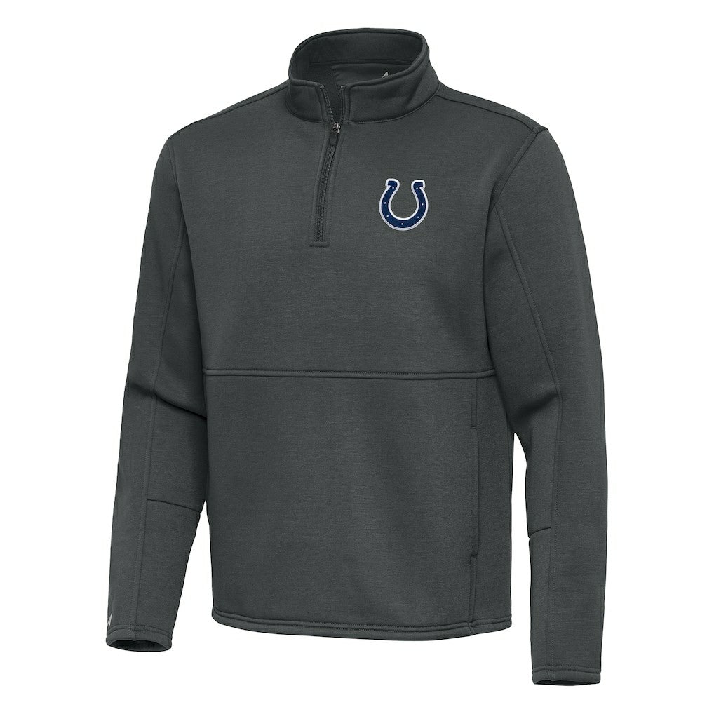 Indianapolis Colts Antigua Twist Quarter-Zip Pullover Jacket - Pewter - NFL