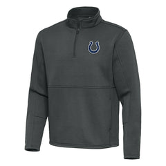 Indianapolis Colts Antigua Twist Quarter-Zip Pullover Jacket - Pewter - NFL