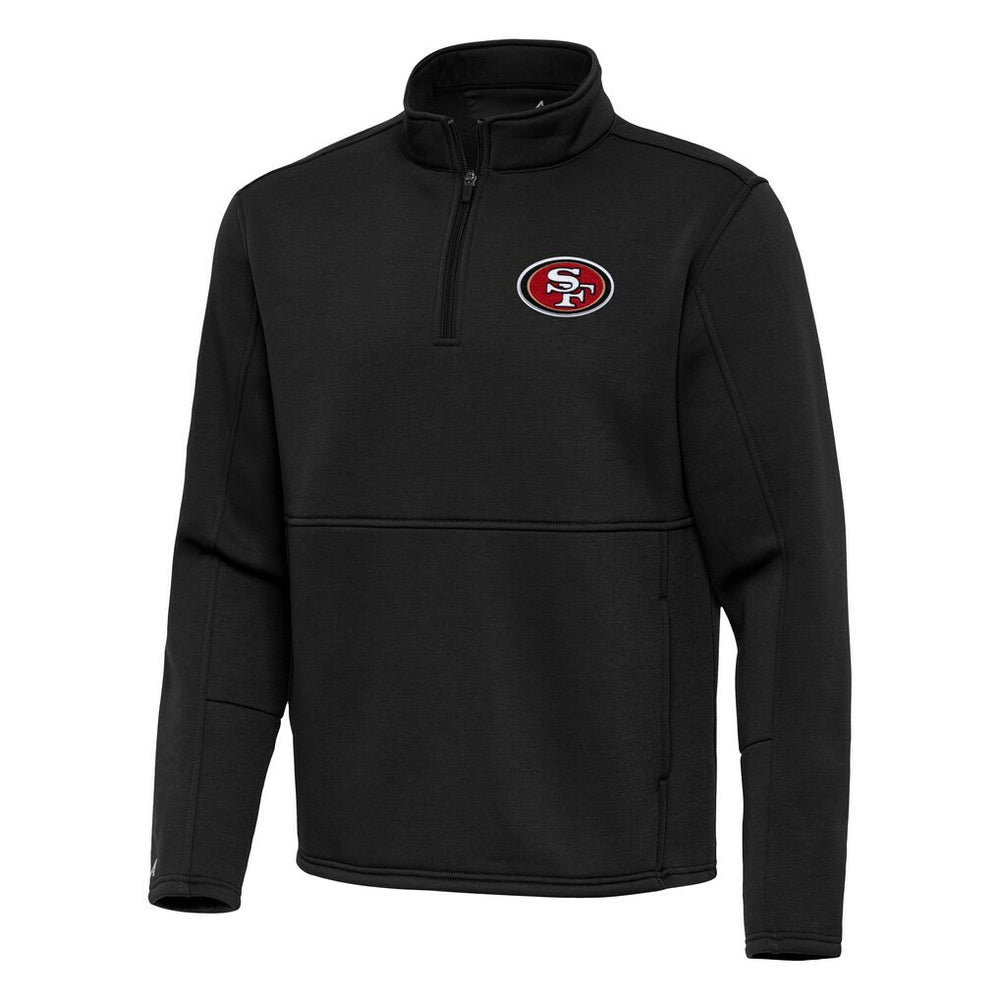 San Francisco 49ers Antigua Twist Quarter-Zip Pullover Jacket - Black - NFL