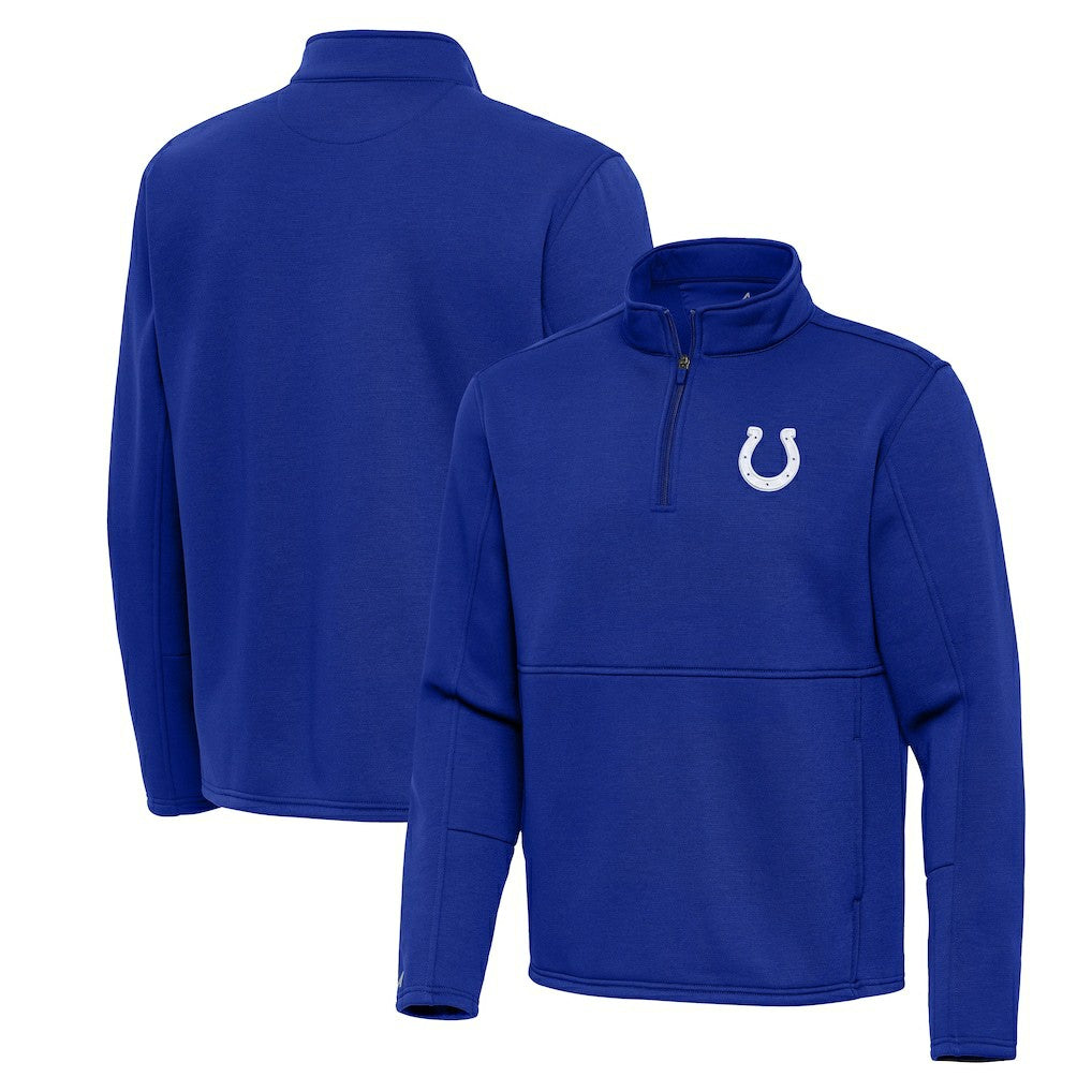 Indianapolis Colts Antigua Twist Quarter-Zip Pullover Jacket - Royal - NFL