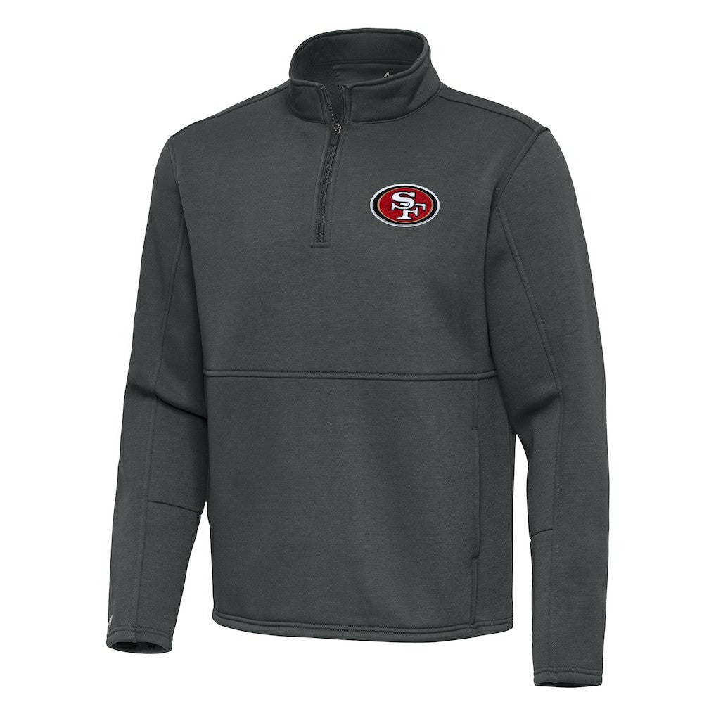 San Francisco 49ers Antigua Twist Quarter-Zip Pullover Jacket - Pewter - NFL