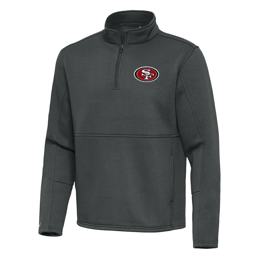 San Francisco 49ers Antigua Twist Quarter-Zip Pullover Jacket - Pewter - NFL