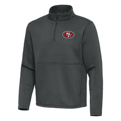 San Francisco 49ers Antigua Twist Quarter-Zip Pullover Jacket - Pewter - NFL