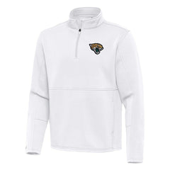 Jacksonville Jaguars Antigua Twist Quarter-Zip Pullover Jacket - White - NFL