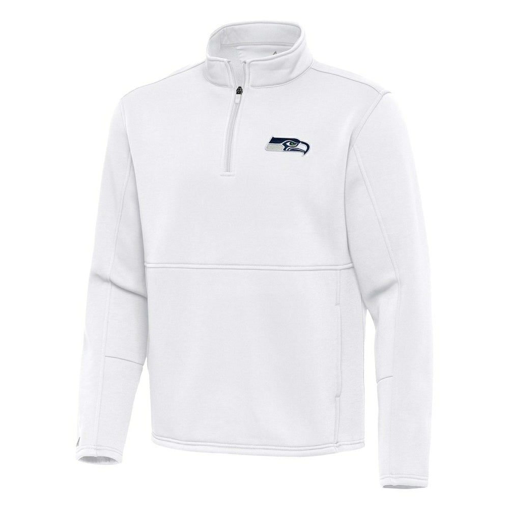 Seattle Seahawks Antigua Twist Quarter-Zip Pullover Jacket - White - NFL