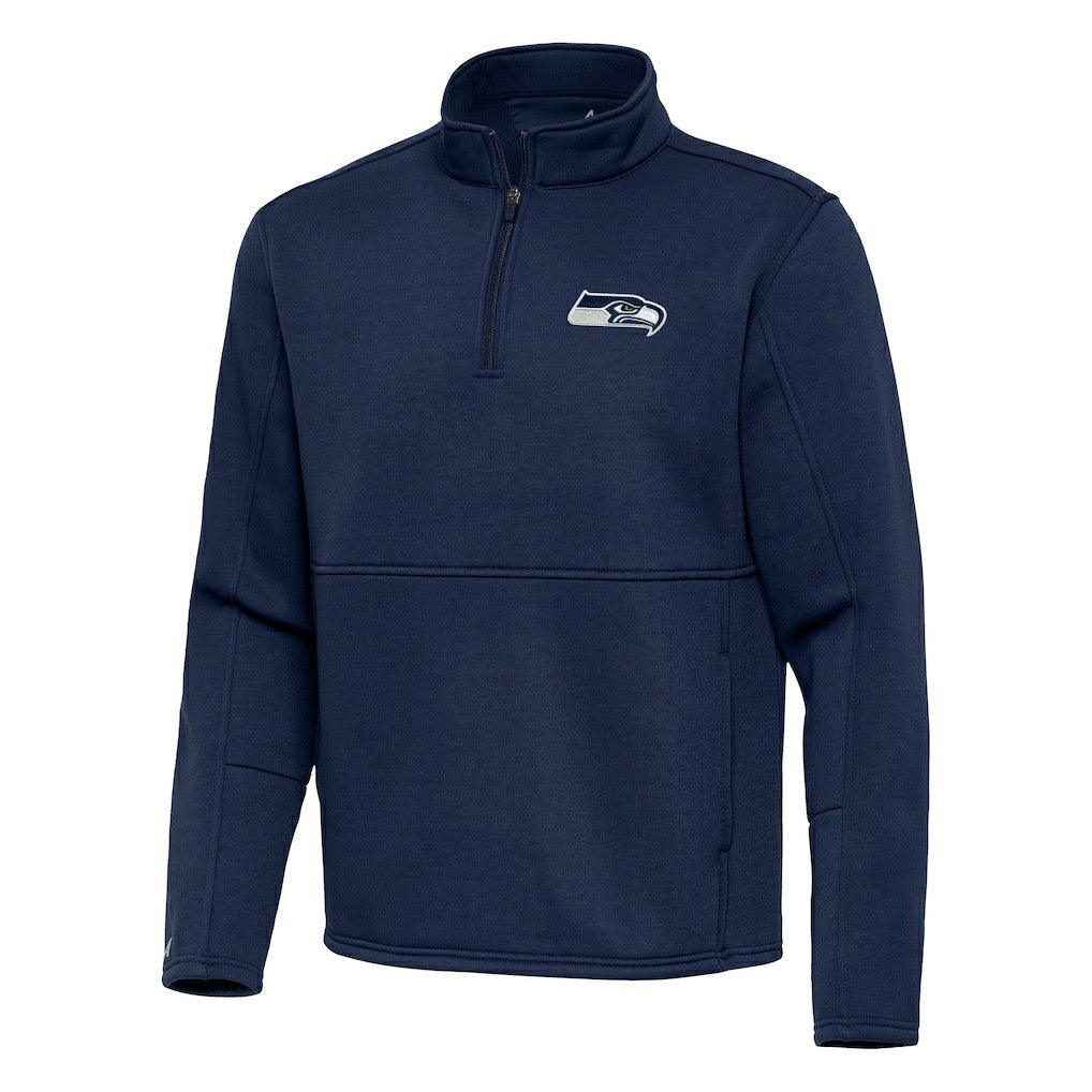 Seattle Seahawks Antigua Twist Quarter-Zip Pullover Jacket - Navy - NFL