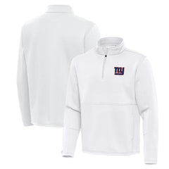 New York Giants Antigua Twist Quarter-Zip Pullover Jacket - White - NFL