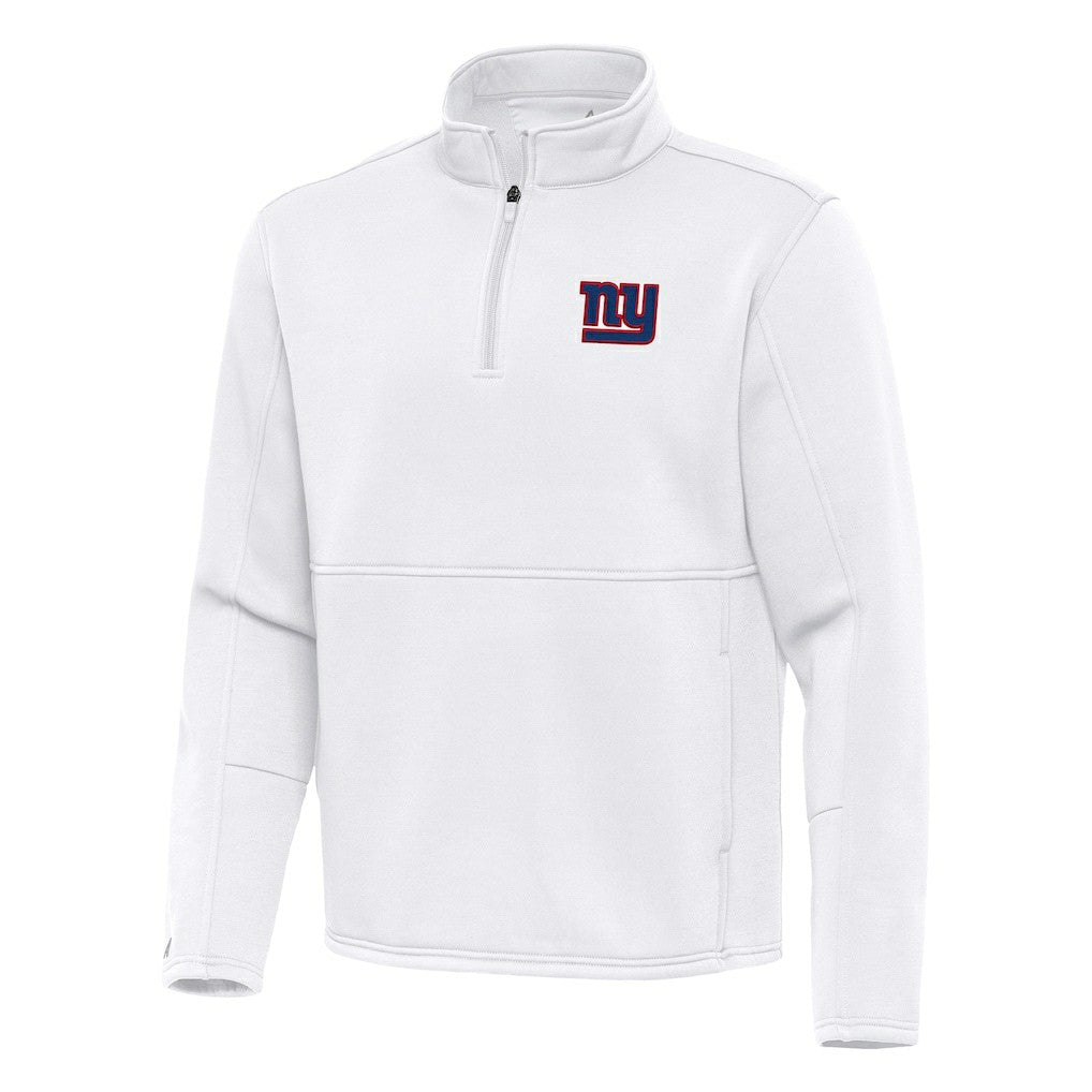 New York Giants Antigua Twist Quarter-Zip Pullover Jacket - White - NFL